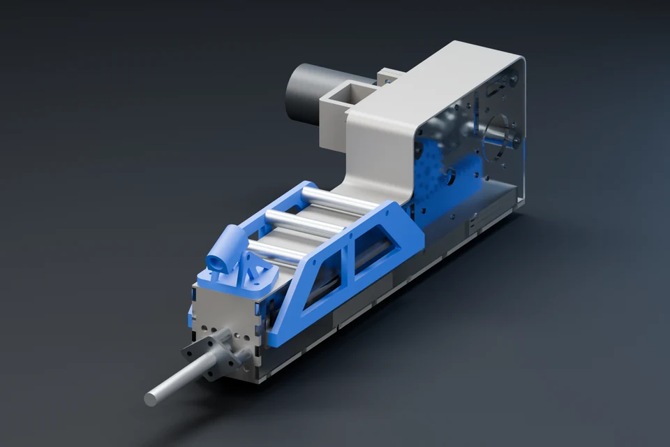 Pool Sniper launcher with its cue extended before retraction.