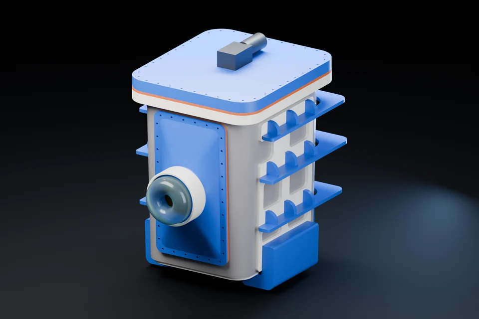 Vine robot pressure vessel with its translucent tube retracted.