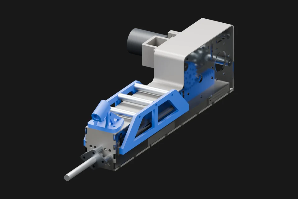 Pool Sniper launcher with its cue extended before retraction.