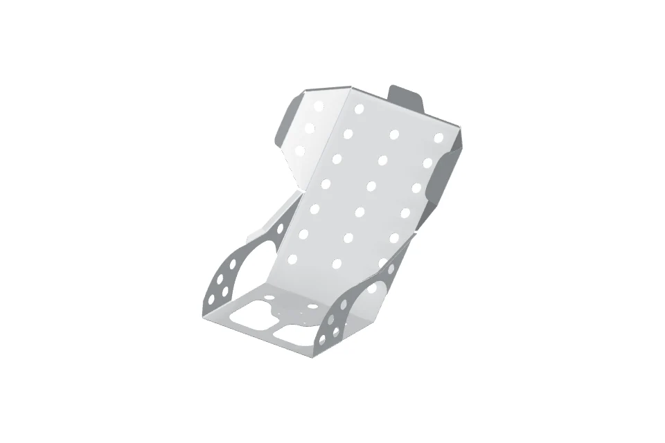 Folded and perforated aluminum driver seat.