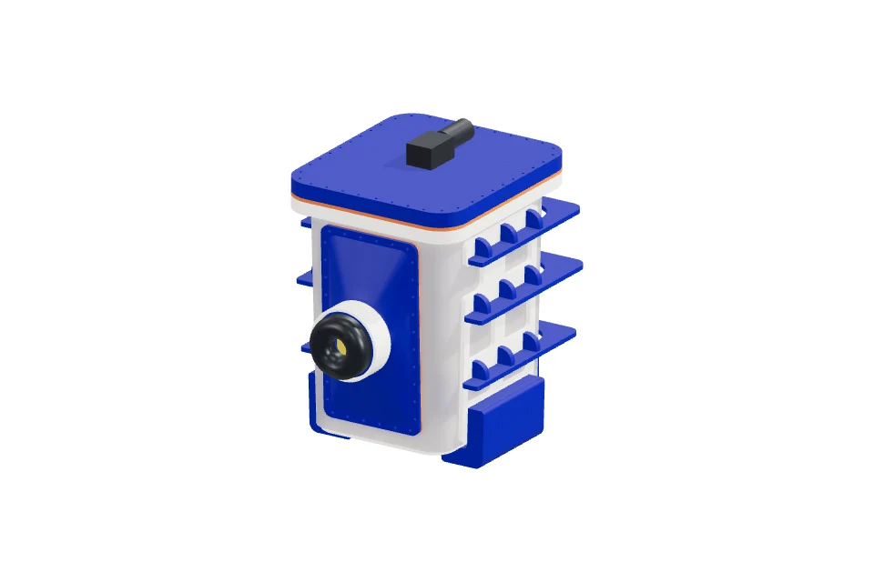 Vine robot pressure vessel with its translucent tube retracted.